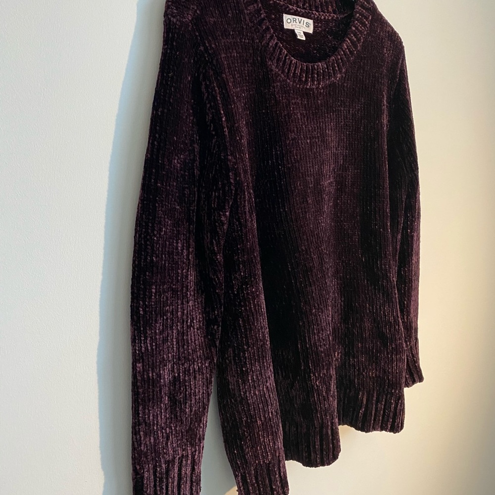 ORVIS Deep Purple Chenille Sweater Large - Picture 4 of 7